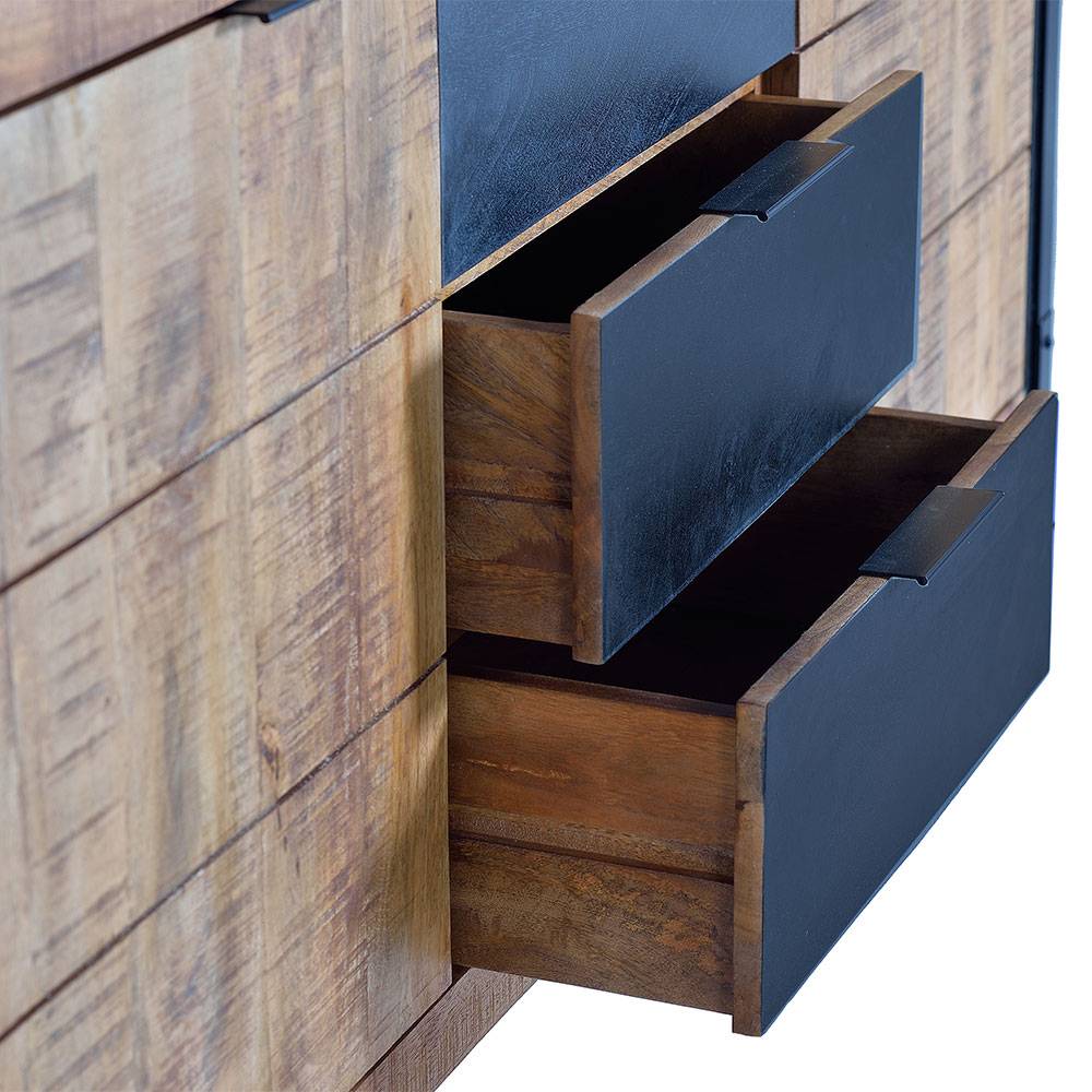 Industrial Sideboard aus Mangoholz mit Metall - Lakumara