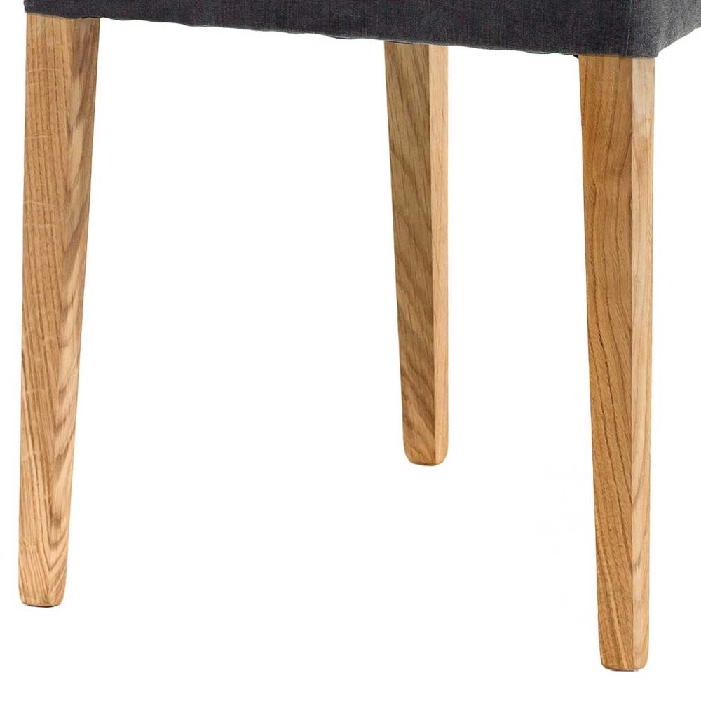 Dunkelgraue Stühle mit Holzgestell - Macoty (2er Set)