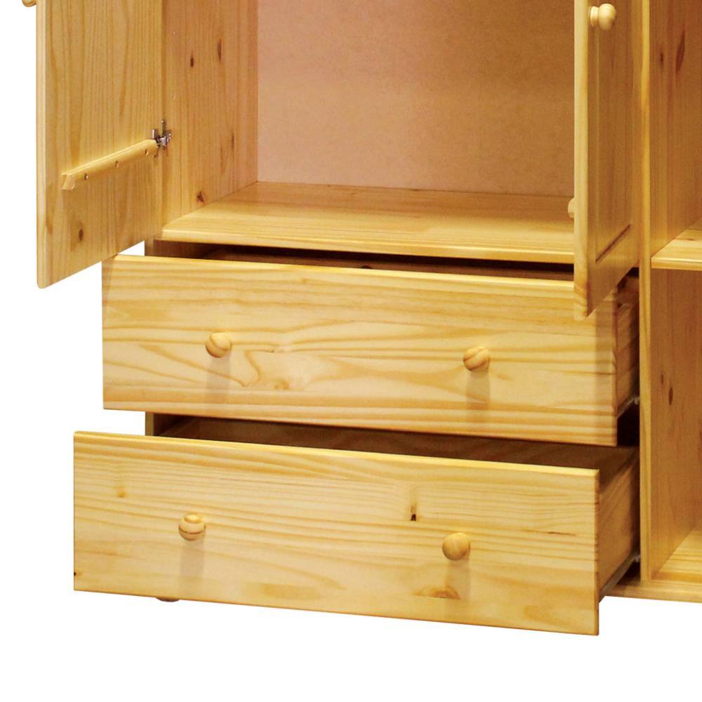 Kiefernholz Wäscheschrank mit drei Türen - Ekorena
