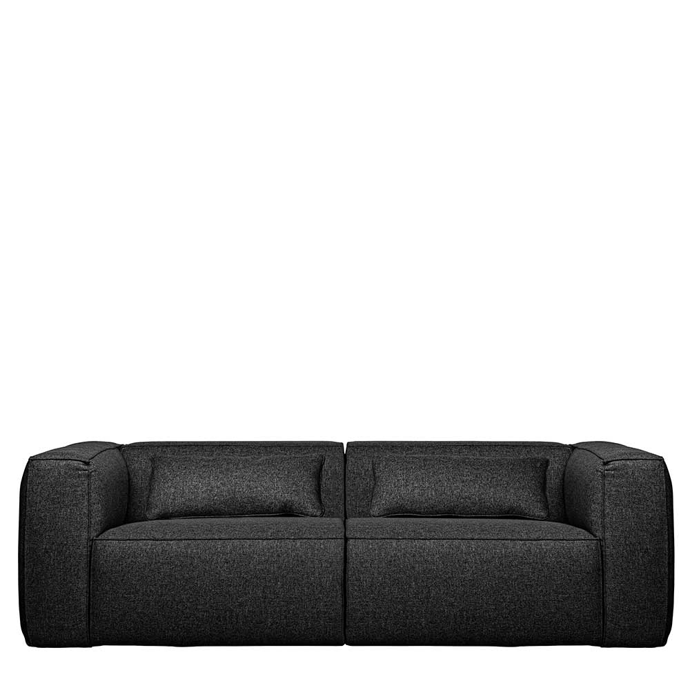 246x73x96 3,5er Couch in Dunkelgrau Stoff - Bondoville