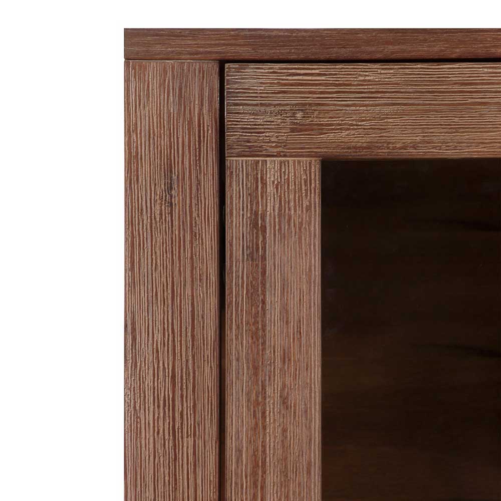 Highboard aus Akazie Massivholz und Glas - Ruffes