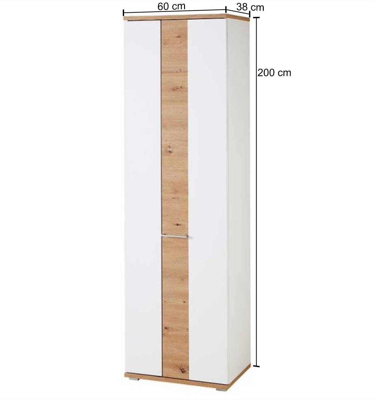 Dielenschrank in Weiß & Wildeiche - 2-türig - Symbrosia