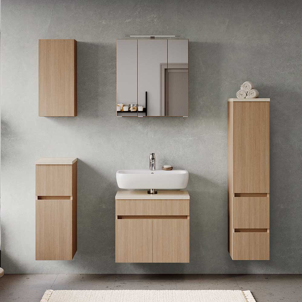 Badezimmer Midischrank in Eiche Hell - Vibulam