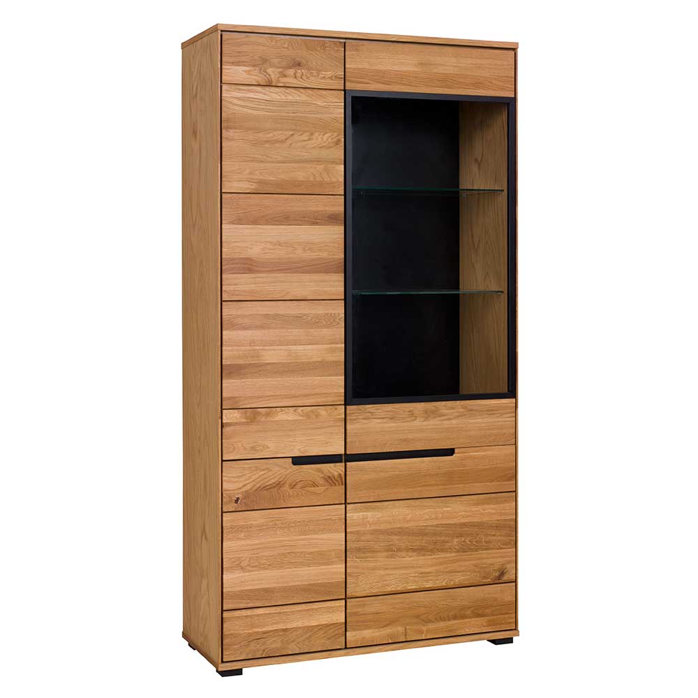 102x197x42 Wohnzimmerschrank mit Glas - 4-türig - Sennya