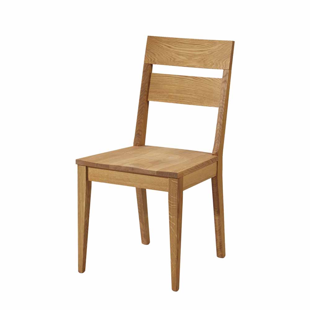 Tisch und Stuhl Set Likes aus Holz Wildeiche massiv (siebenteilig)