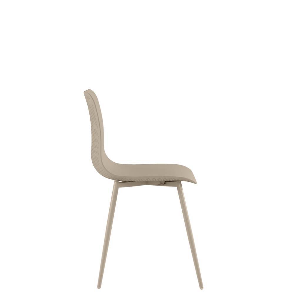 Esstisch-Schalenstuhl in Beige - Lurianno (4er Set)