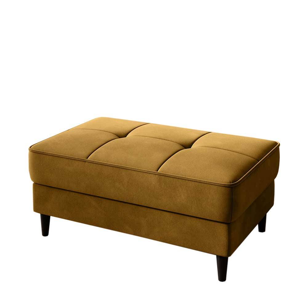 Couchhocker in Senfgelb mit Schwarz - Dortina