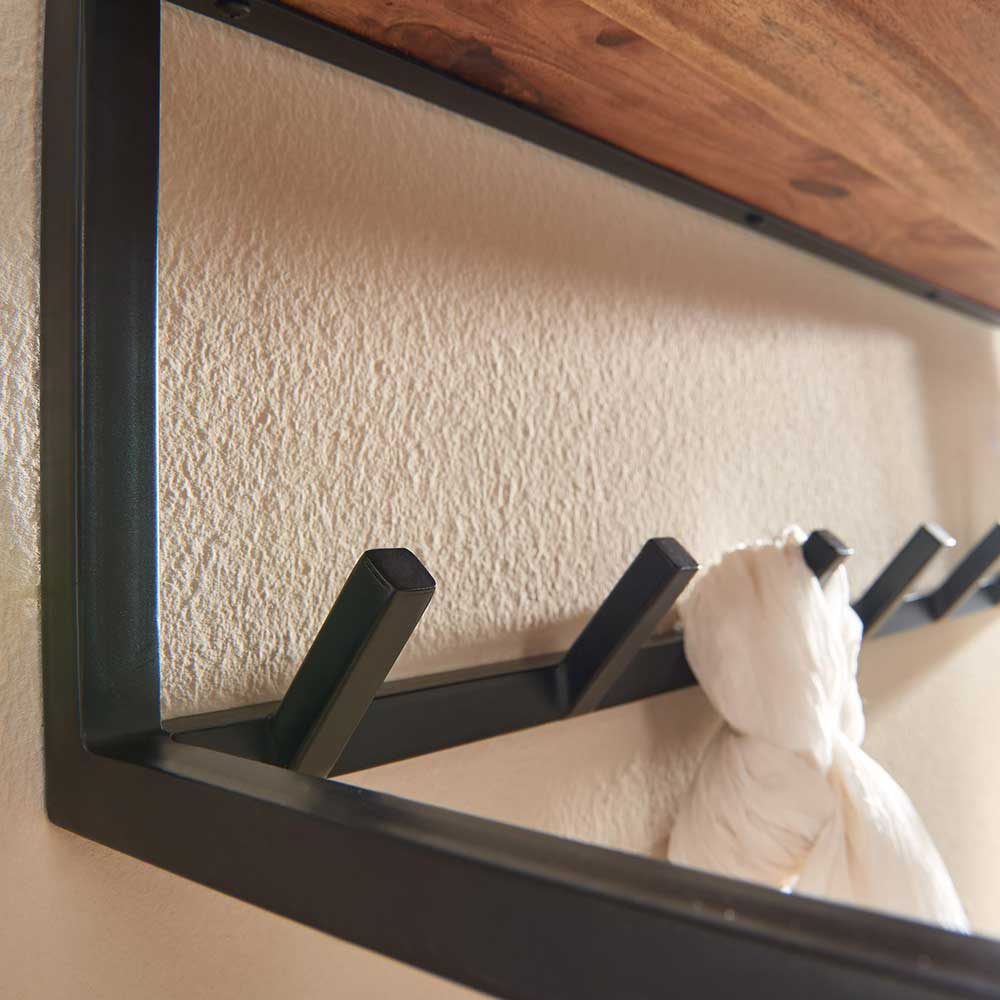 Industrial Hängegarderobe mit Holz Hutablage - Vatila