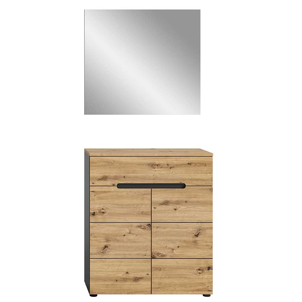 Spiegel und Schuhkommode Set - Norja (zweiteilig)