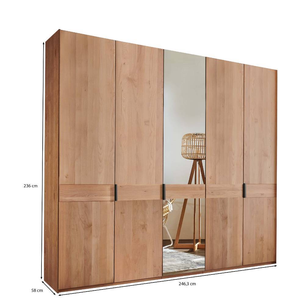 5-türiger Schlafzimmer-Kleiderschrank teilmassiv - Murray