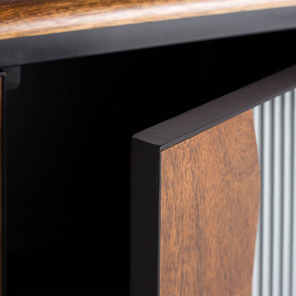 Design Türen-Kommode aus Mangoholz und Metall - Aglia