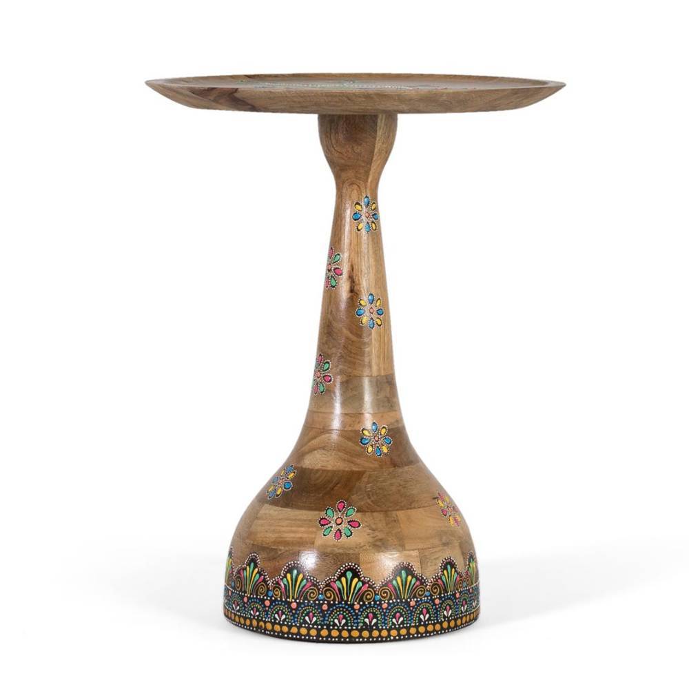 Boho Beistelltisch mit Pfauen-Motiv - Cardos
