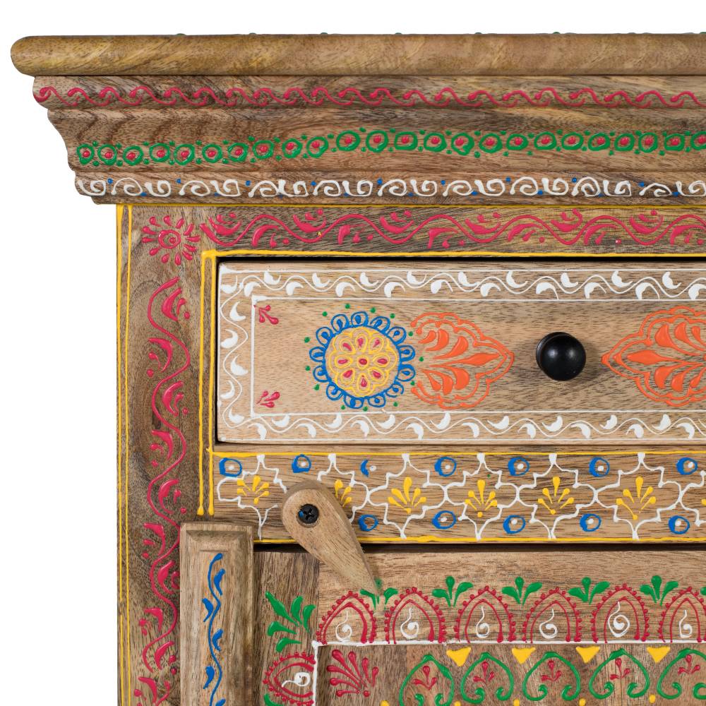 Boho Style Nachtschrank aus Mangoholz - Klapan