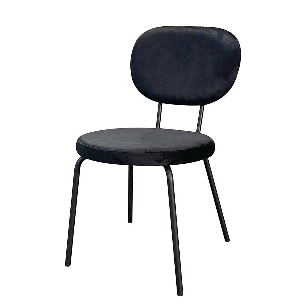Samt Polsterstühle in Schwarz - Siao (2er Set)