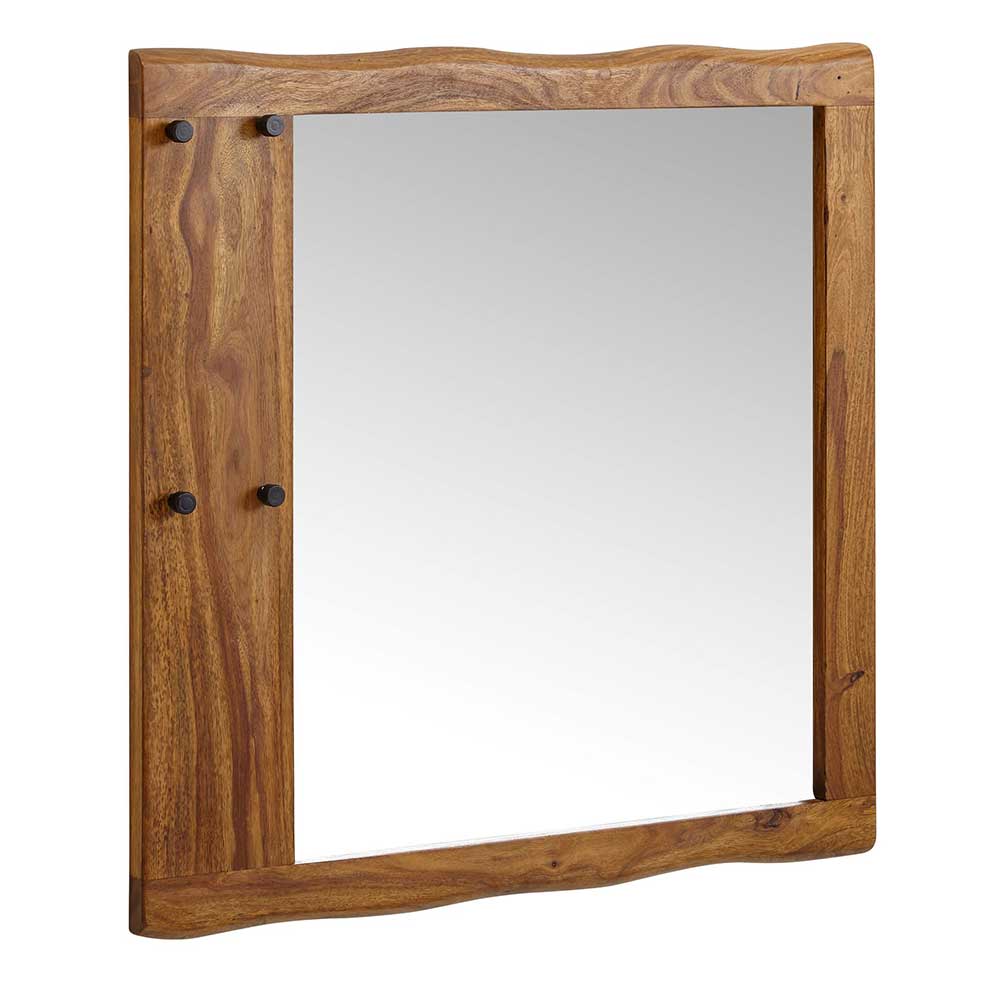 Spiegel mit vier Haken & Holzrahmen - Elmin