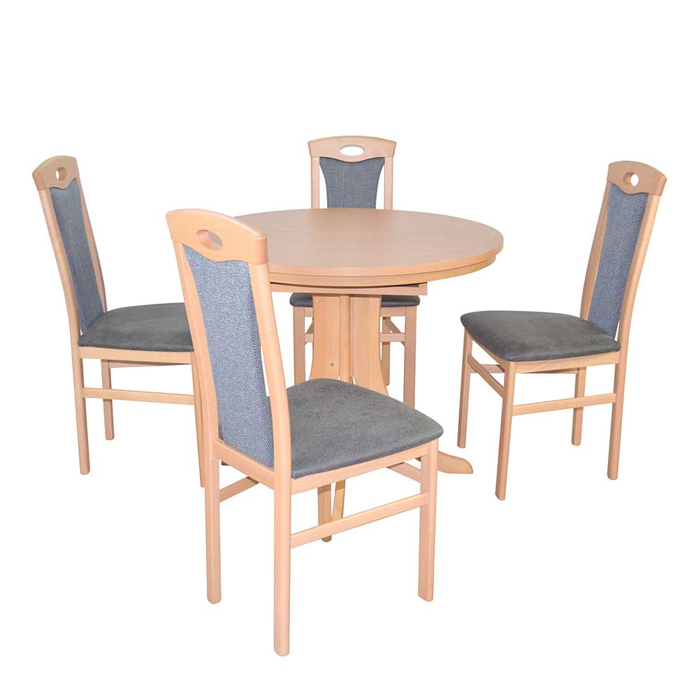 Tischgruppe in Buche & Anthrazit - Hosso (fünfteilig)