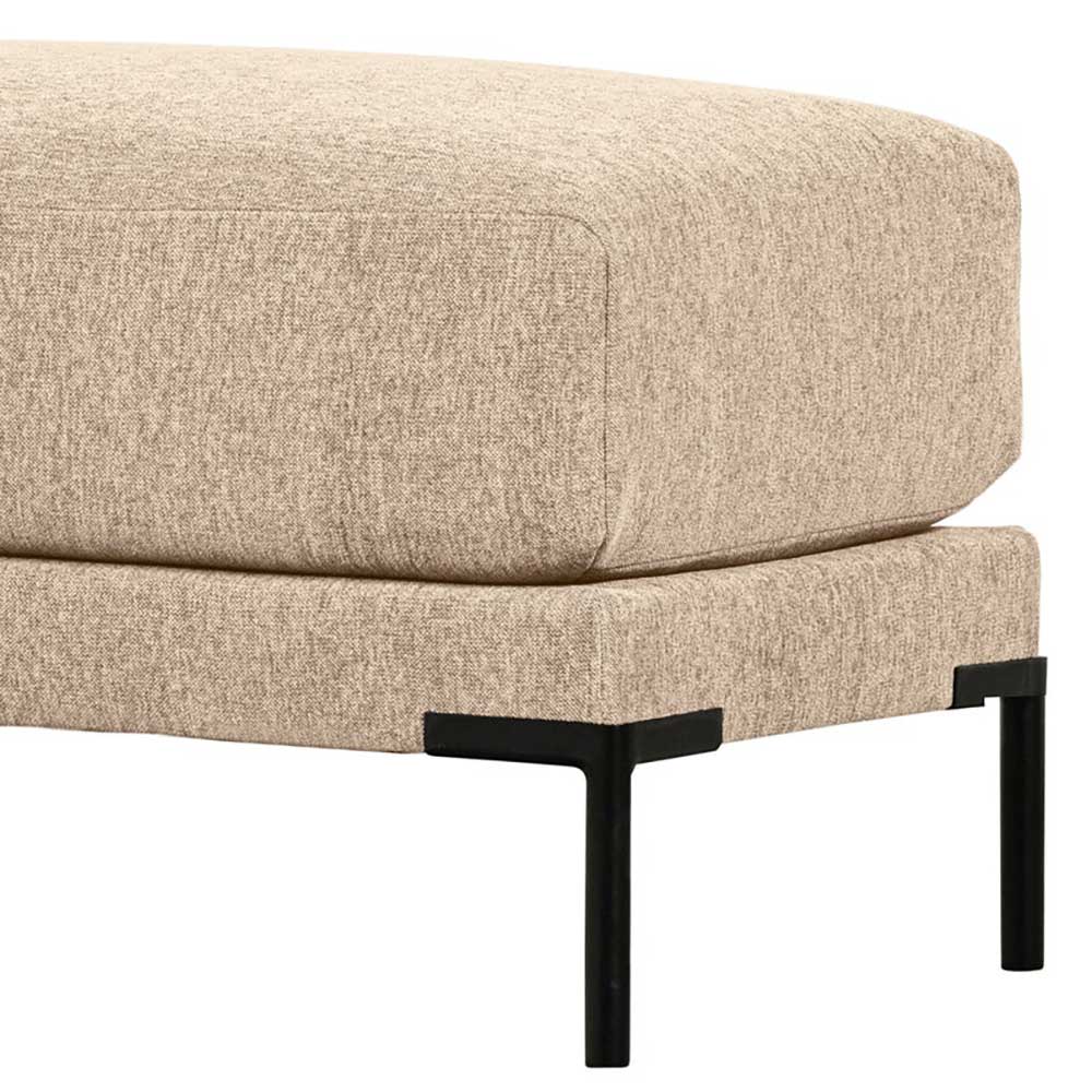Hocker in Beigegrau mit Schwarz - Paola