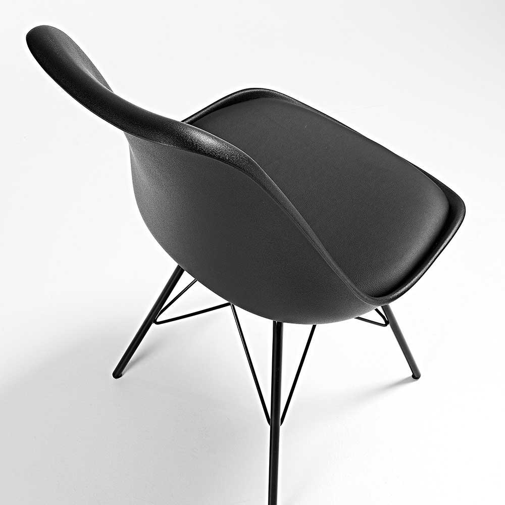 Schwarzer Stuhl mit Sitzschale - Termingo (4er Set)