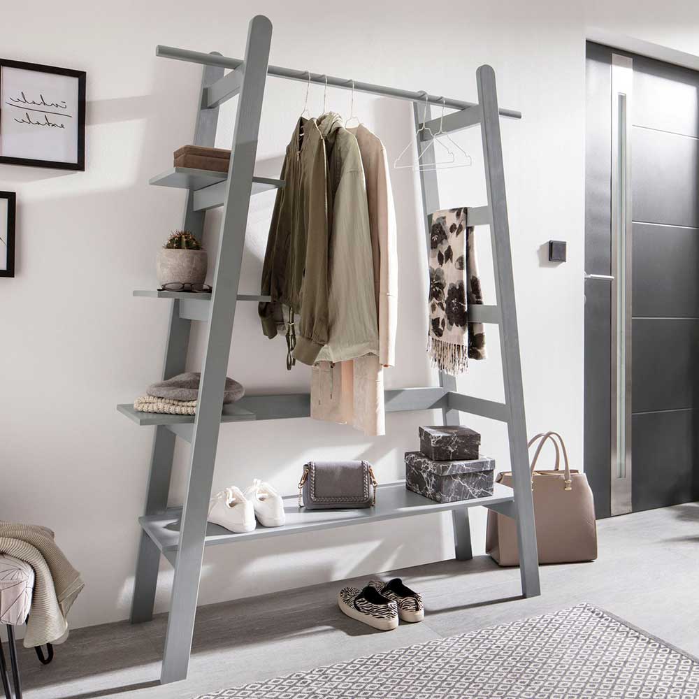 118x168x40 Design Garderobe in Grau aus Holz - Fyona