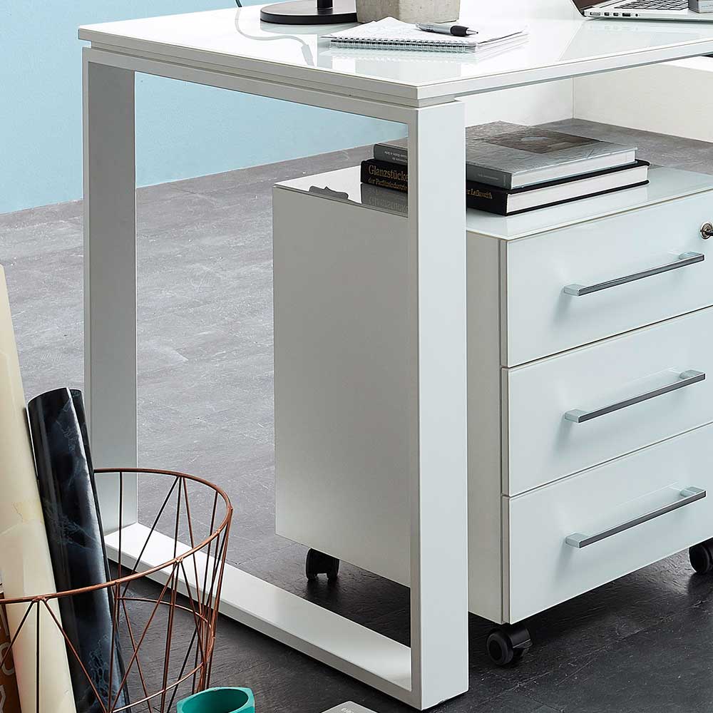 Weißes Büromöbel Set mit Schreibtisch - Fidania (zweiteilig)