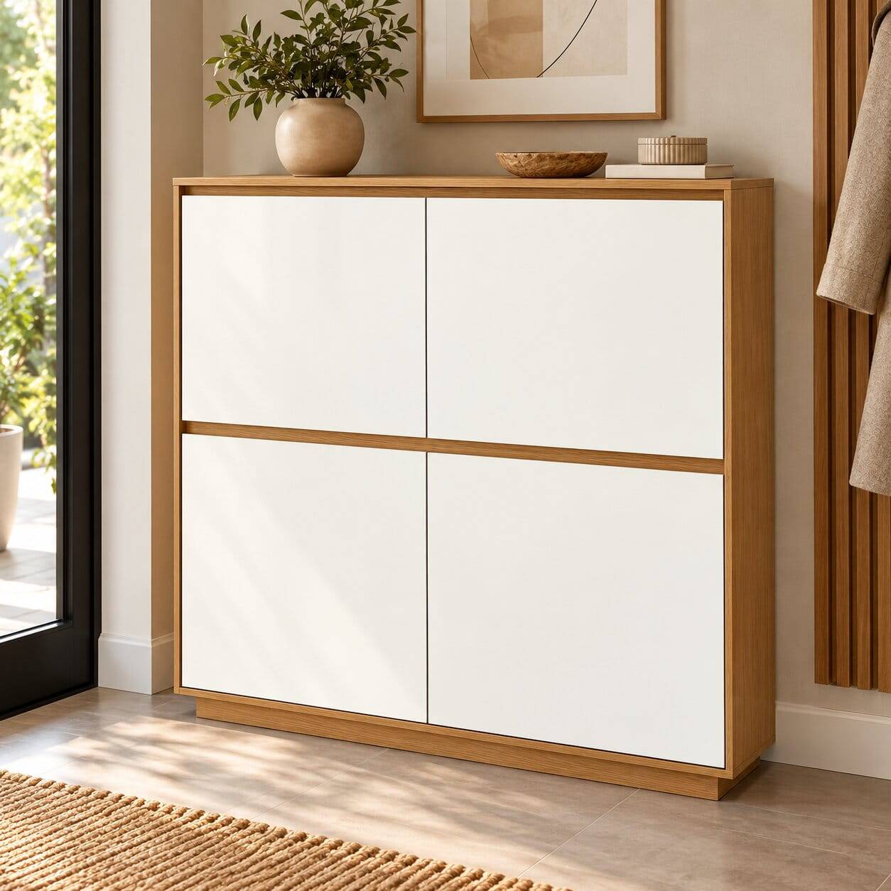 4-türiges Flur-Highboard zweifarbig - Pablona