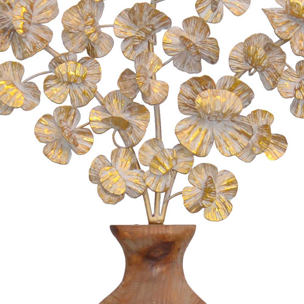 Wandbild Relief Vase mit Zweigen Cava aus Holz