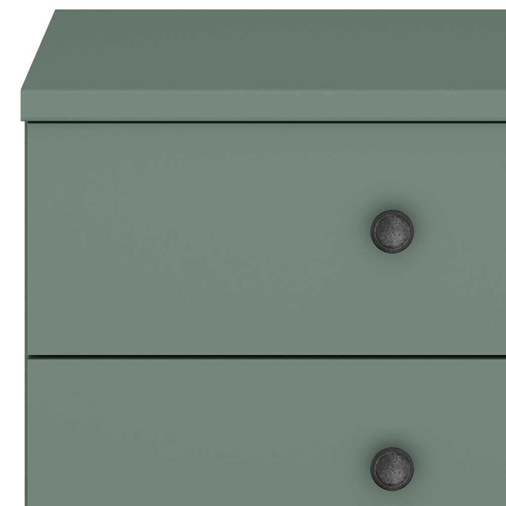 Graugrüne Kommode mit acht Schubladen - Rajavo
