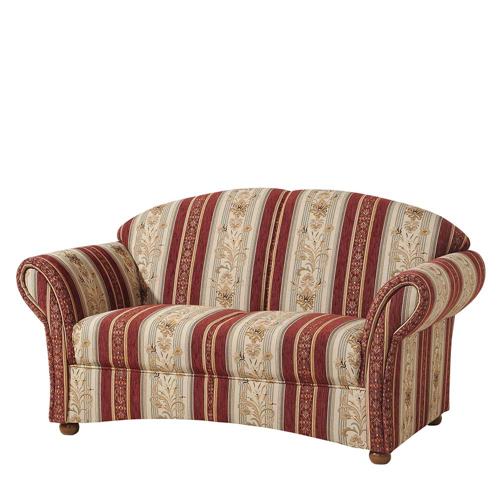 Zweisitzer Couch in Rot Braun Beige gestreift - Comi