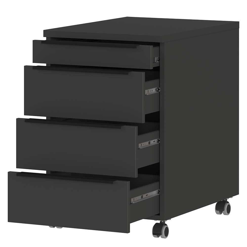 Elektrisch verstellbarer Bürotisch & Rollcontainer - Tila (zweiteilig)