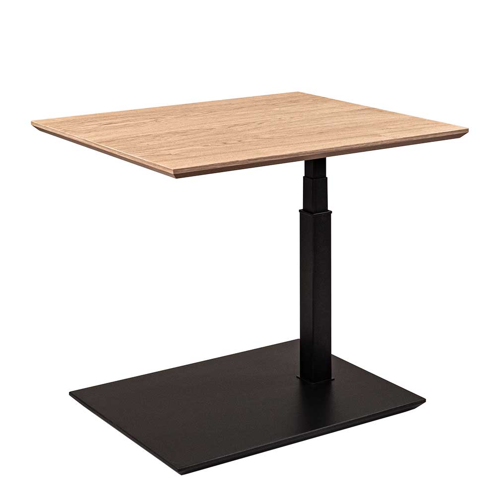 70x60 cm Höhenverstellbarer Tisch in Wildeiche Furnier - Anram