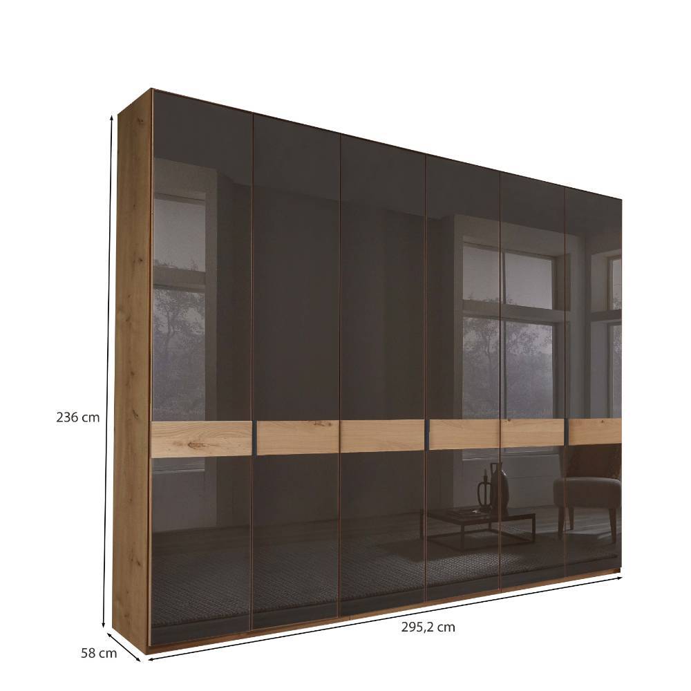 Glasfront-Kleiderschrank mit sechs Türen - Vutonia