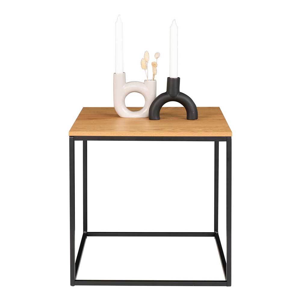 45x45 Beistelltisch in Eiche & Schwarz - Mercadeo