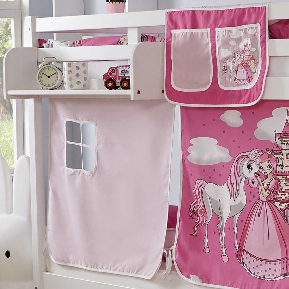 Weißes Stockbett für Mädchenzimmer Prinzessin - Addu