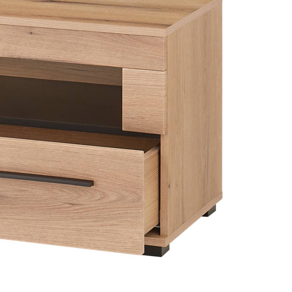 Wohnzimmer TV-Möbel-Set in Eiche - Brocus (vierteilig)