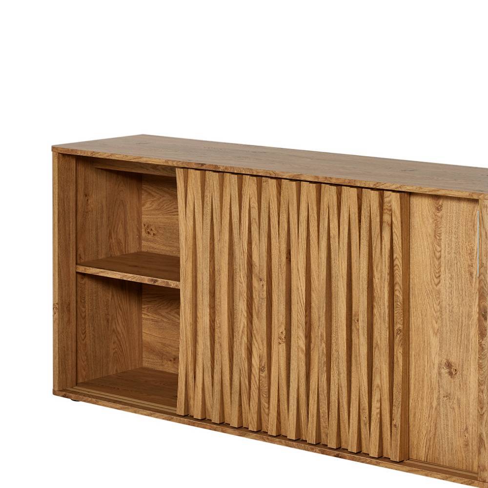 Schiebetüren-Sideboard in Eiche Holzoptik - Lavencia