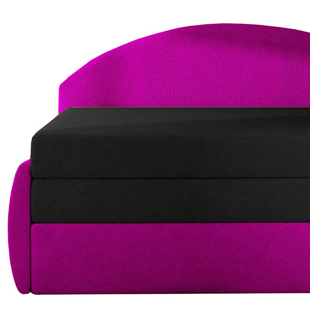 Klappbare Recamiere in Magenta und Schwarz - Karneola