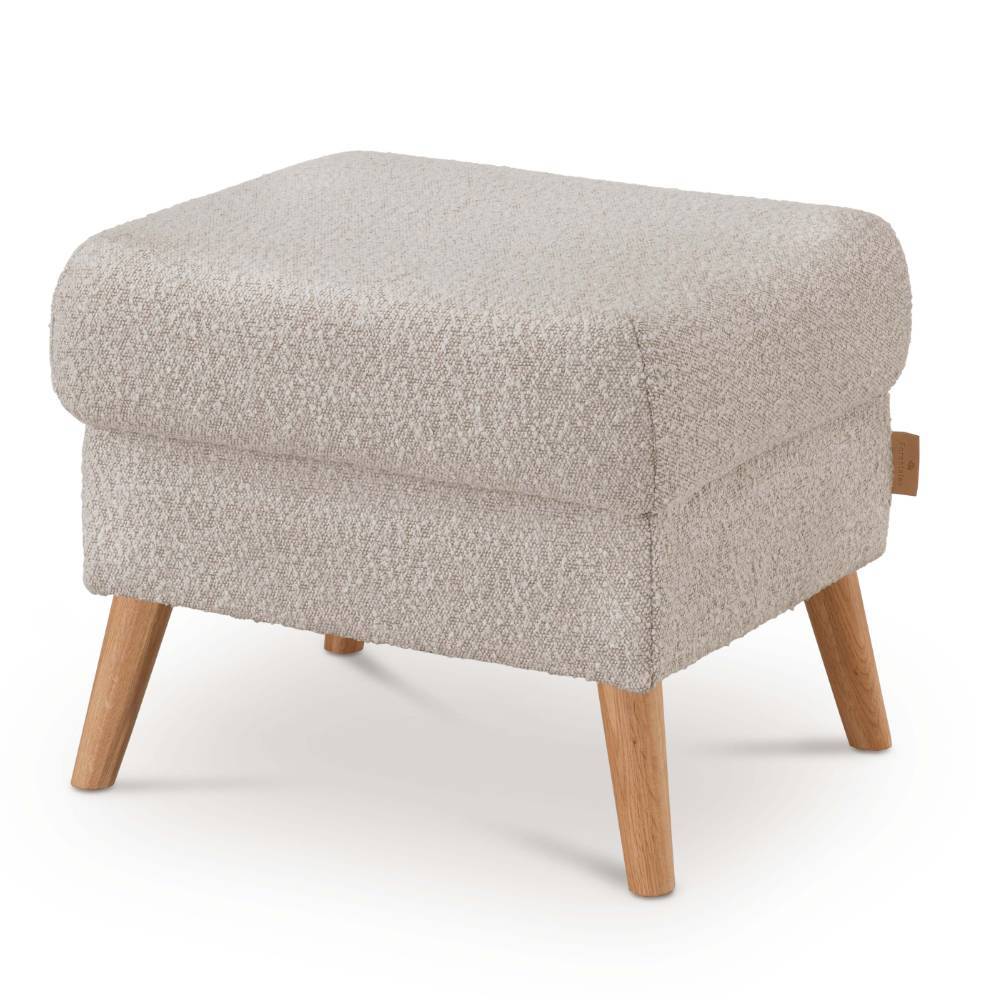 Skandi Design-Hocker in Naturweiß Boucle - Emrene