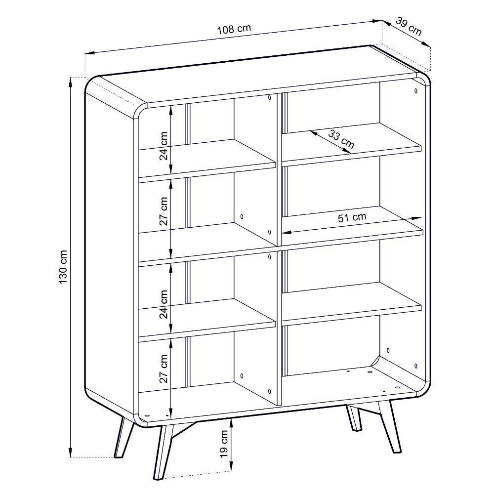 Highboard Maße und Abmessungen in cm für das Eichenholz-Sideboard – Embrus