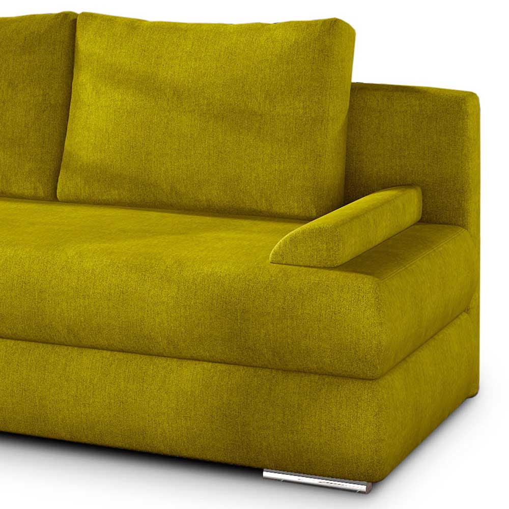 Bettsofa in Currygelb Samtstoff - Bruce