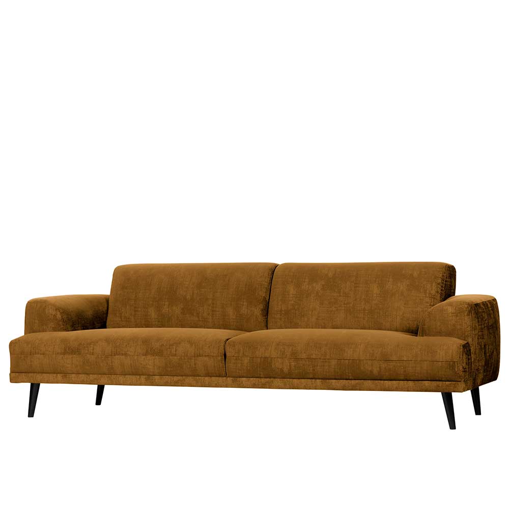 234x76x93 Samt Couch in Ocker - Brozan