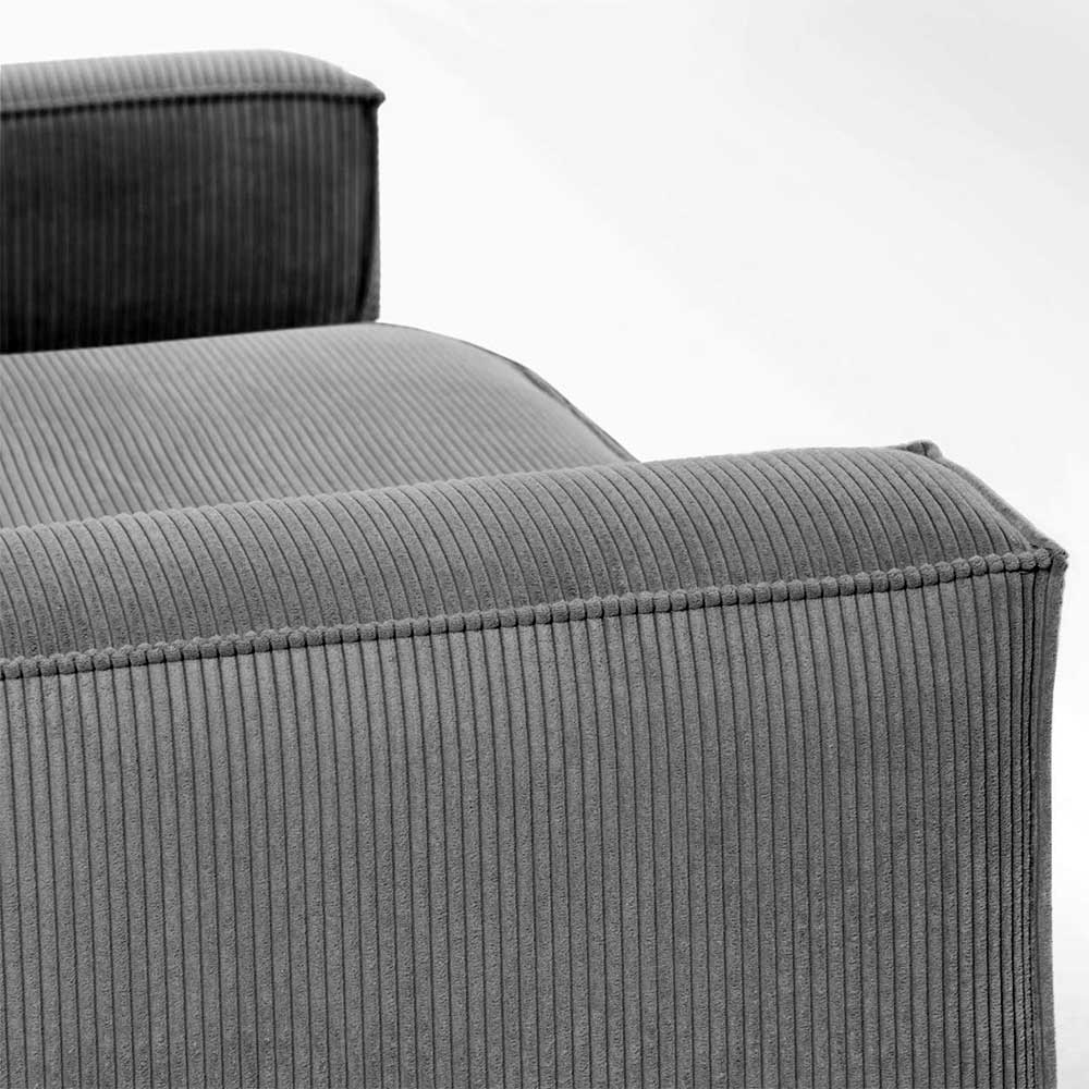 3-Sitzer Sofa aus Breitcord in Grau - Kalabria
