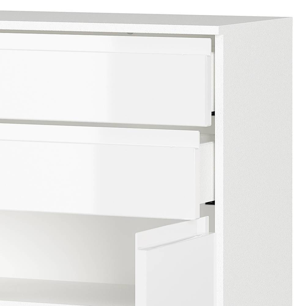 Badezimmer-Kommode in Weiß Hochglanz - Loeesa