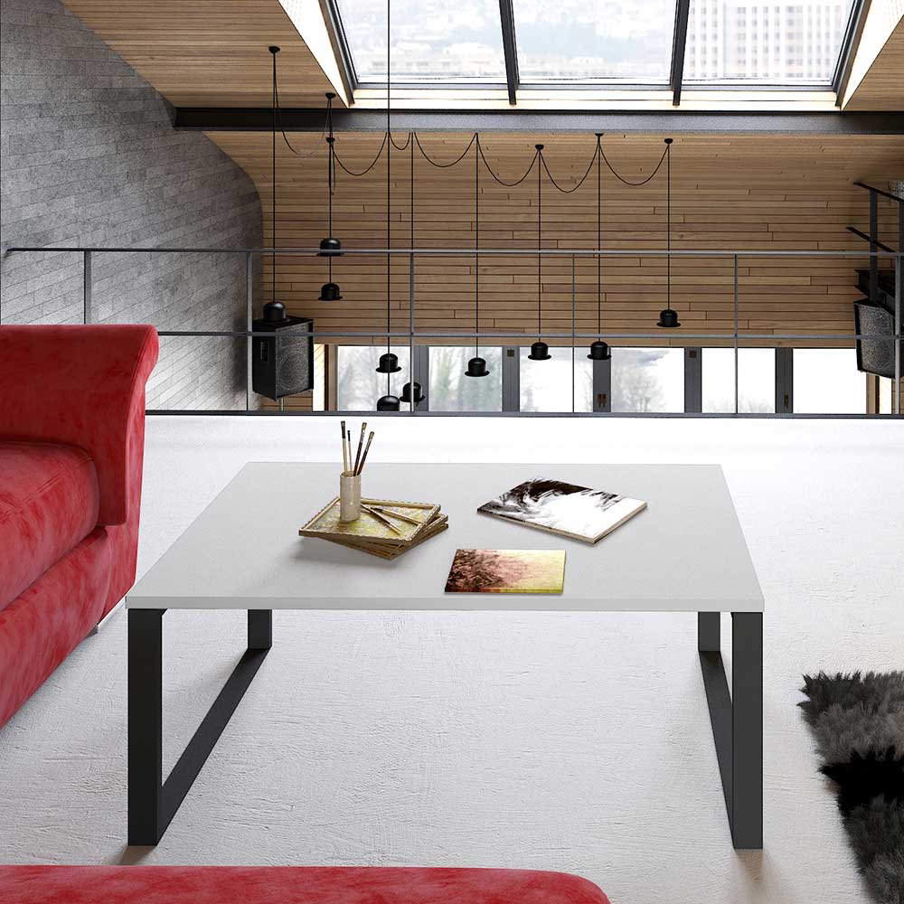 Wohnzimmer Tisch in Weiß mit Schwarz - Lajos