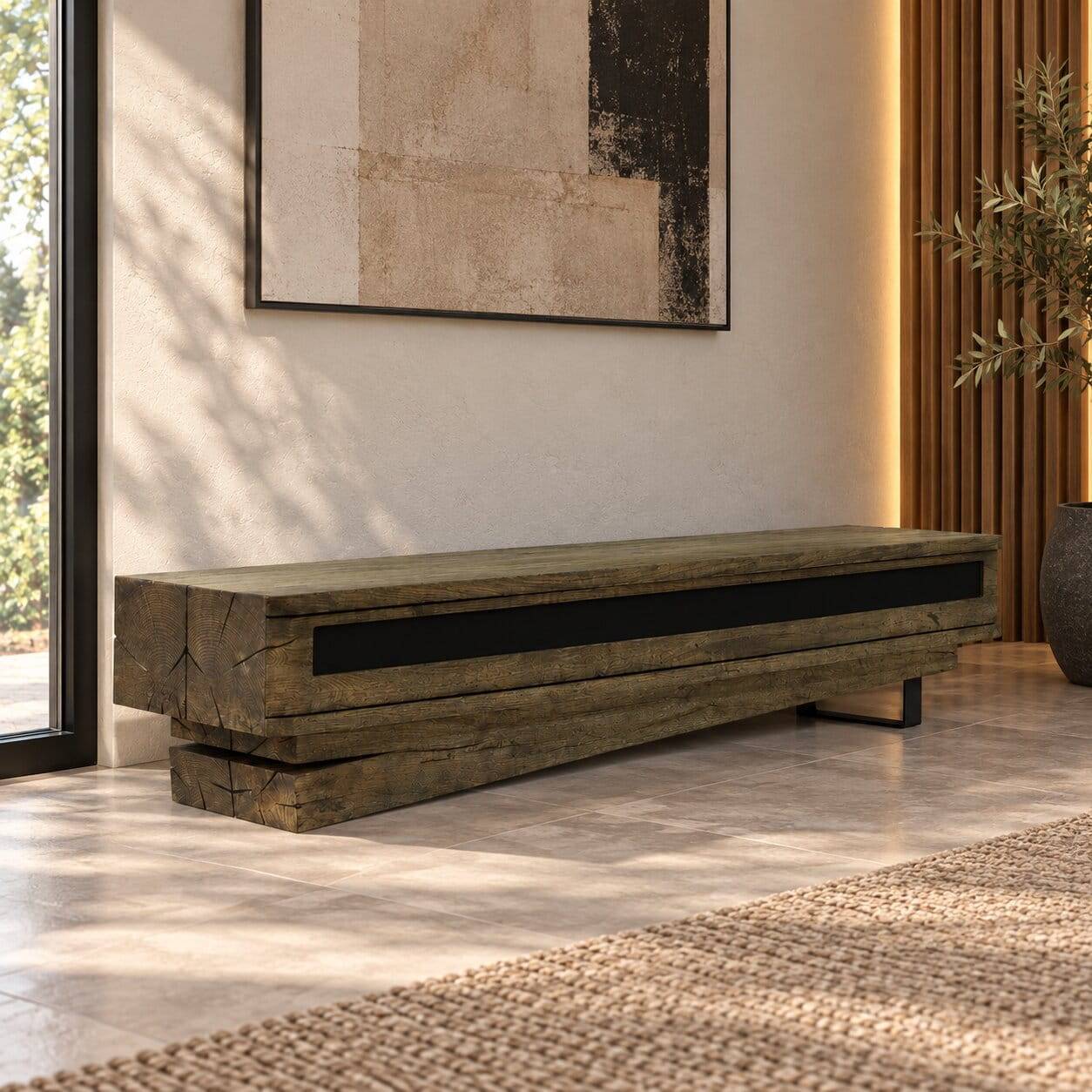 42cm hohes Design TV Board in Wengefarben - Kanama