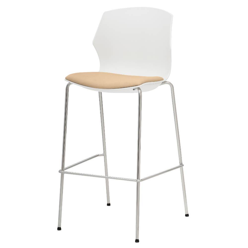 Barstühle in Weiß und Beige - Plazura (2er Set)