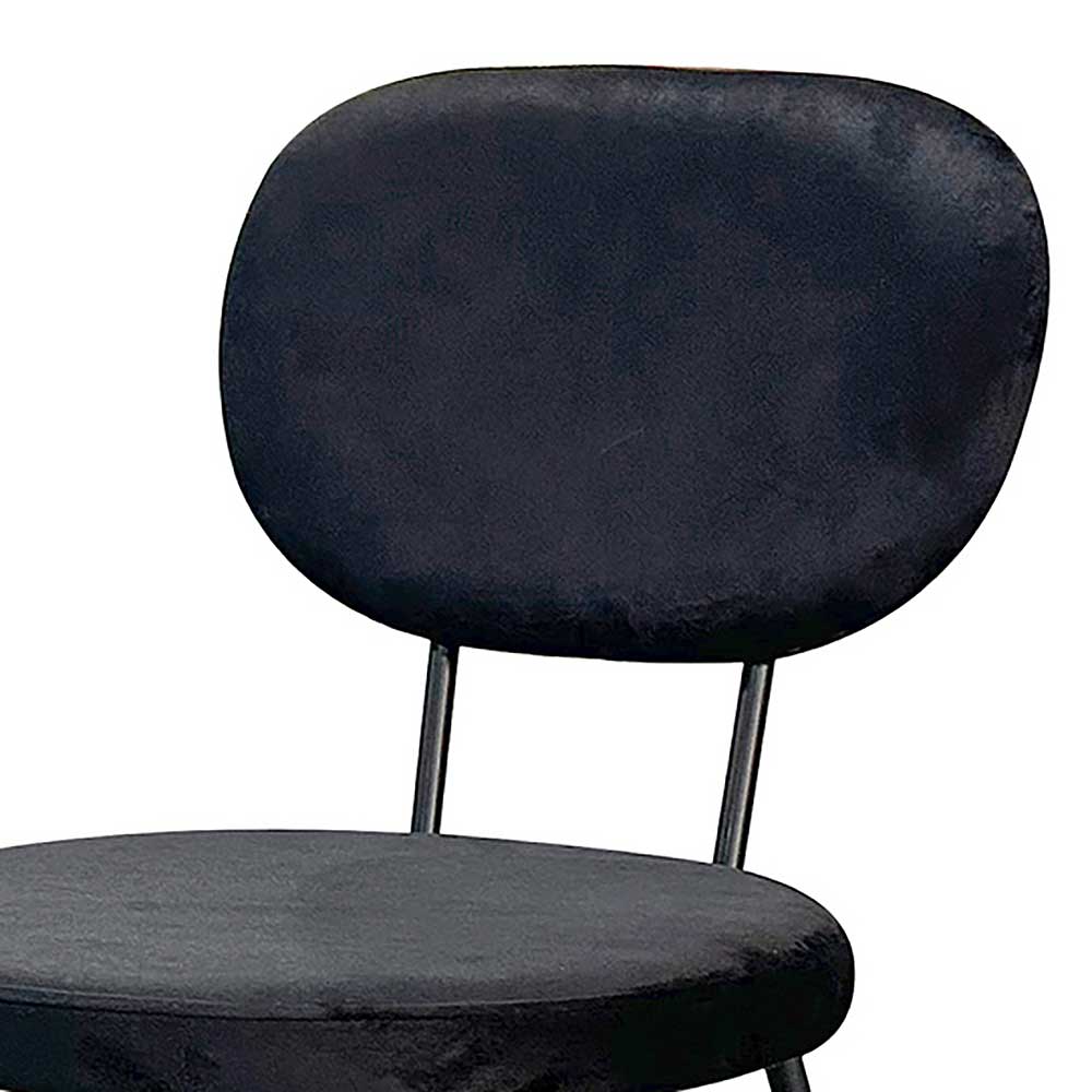 Samt Polsterstühle in Schwarz - Siao (2er Set)