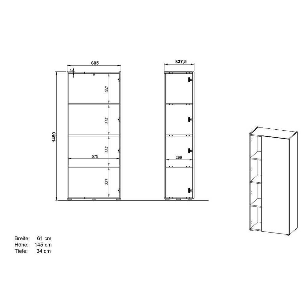 Büro Schreibtisch und Schrank Set - Chiron (dreiteilig)