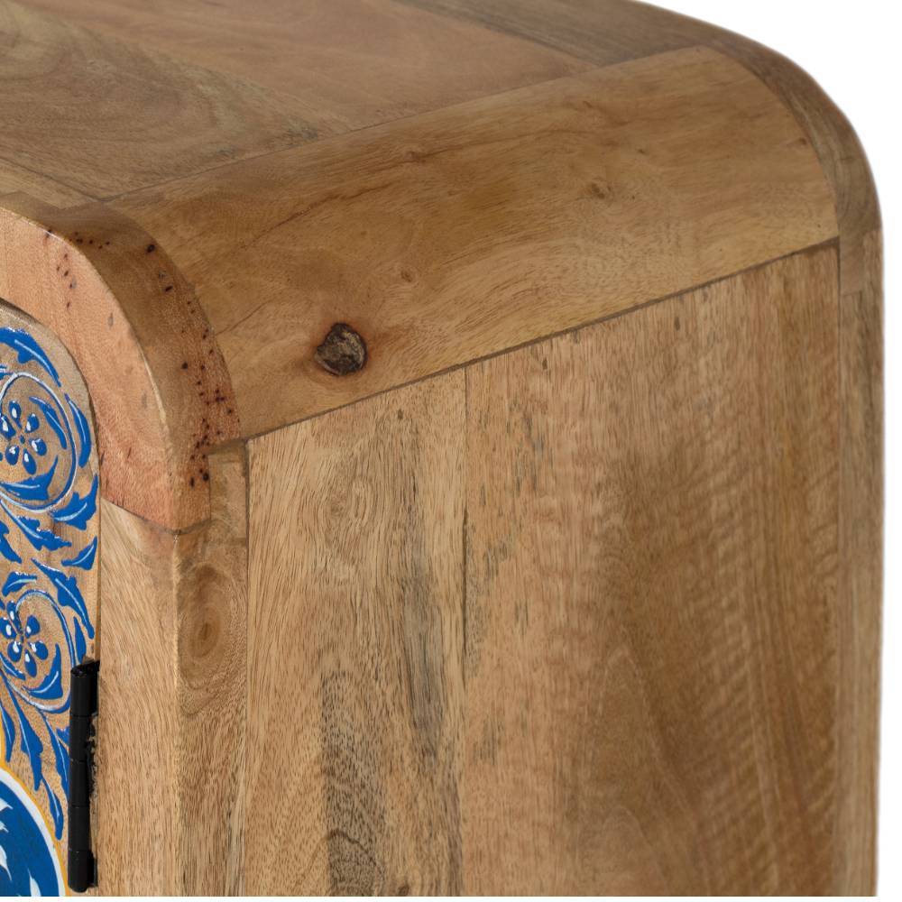 Boho Kommode mit Pfauen Motiv bemalt - Foglia