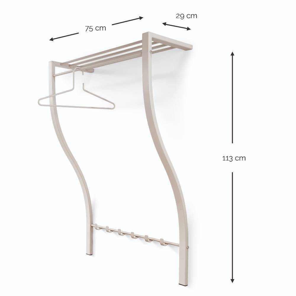 Wandgarderobe aus Stahl - Trane