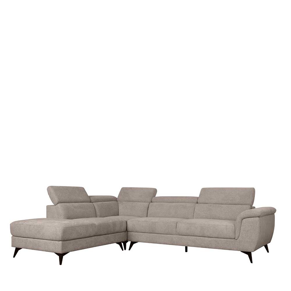 Fünfsitzer Eckcouch in Beige - Hisa